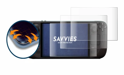 Imagen del dispositivo Valve Steam Deck OLED con una amplia variedad de protectores de pantalla.