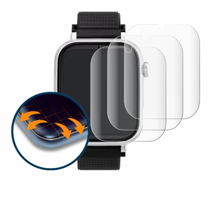 Imagen del dispositivo SaveFamily SaveWatch Plus con una amplia variedad de protectores de pantalla.