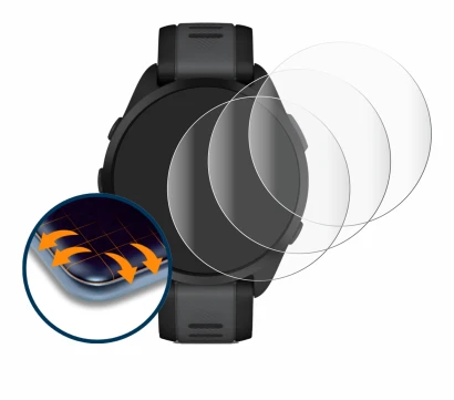 Imagen del dispositivo Garmin Forerunner 165 con una amplia variedad de protectores de pantalla.