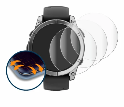 Imagen del dispositivo Garmin Fenix E con una amplia variedad de protectores de pantalla.