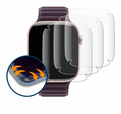 Imagen del dispositivo Apple Watch Series 10 (42 mm) con una amplia variedad de protectores de pantalla.