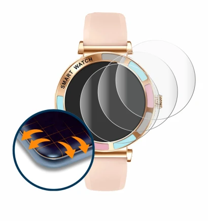 Imagen del dispositivo Bekomiya Smartwatch 1.27" con una amplia variedad de protectores de pantalla.