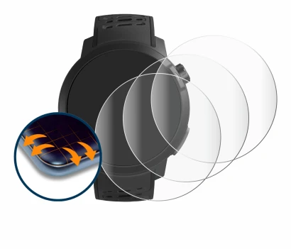 Imagen del dispositivo Coros Pace Pro con una amplia variedad de protectores de pantalla.