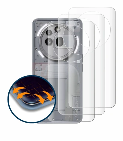 Imagen del dispositivo Nothing Phone (3a) Pro (Trasero) con una amplia variedad de protectores de pantalla.