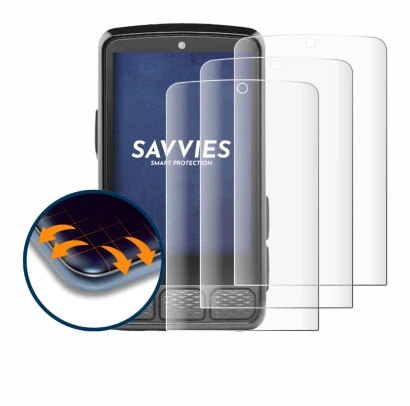 Imagen del dispositivo Wahoo Elemnt Roam V3 con una amplia variedad de protectores de pantalla.