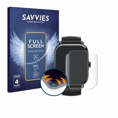 Parte frontal de un envase de producto con el logotipo de la marca Savvies. Al lado se muestra el dispositivo IFMDA P72 1.85" 