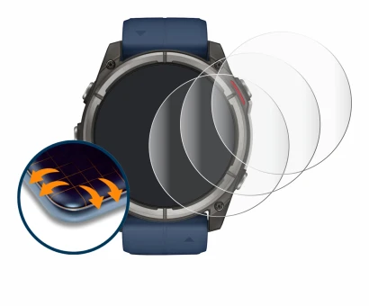 Imagen del dispositivo Garmin quatix 8 (51 mm) con una amplia variedad de protectores de pantalla.