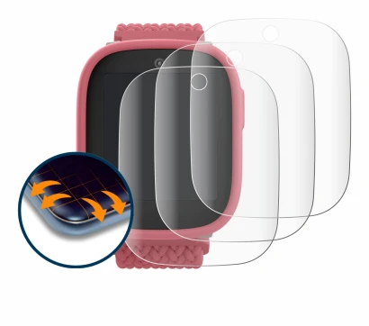 Imagen del dispositivo Xplora X6 Play 2025 (2da generación) con una amplia variedad de protectores de pantalla.