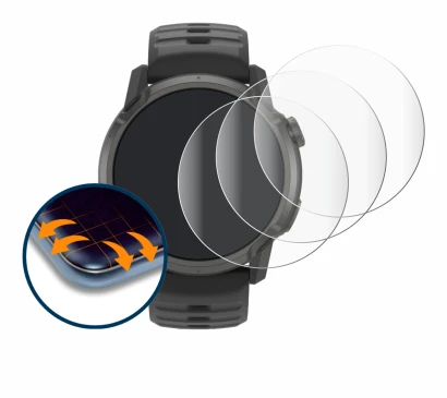 Imagen del dispositivo Coros Apex 4 (42 mm) con una amplia variedad de protectores de pantalla.