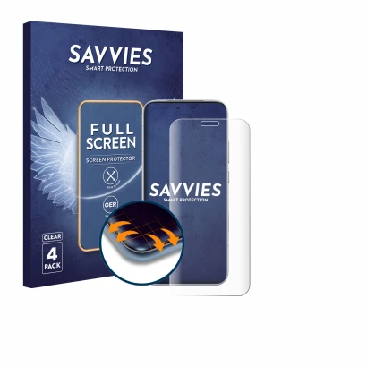 Parte frontal de un envase de producto con el logotipo de la marca Savvies. Al lado se muestra el dispositivo Honor Magic 8 RS