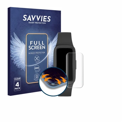 Parte frontal de un envase de producto con el logotipo de la marca Savvies. Al lado se muestra el dispositivo Biggerfive Vigor