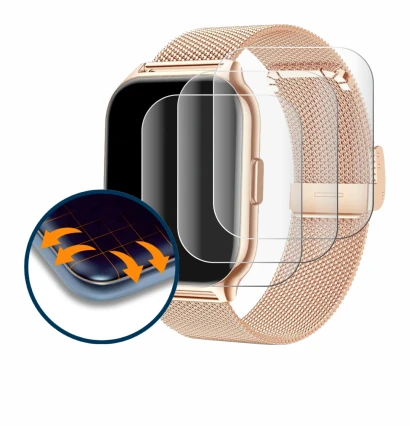 Imagen del dispositivo APAUK Smartwatch 2.01" con una amplia variedad de protectores de pantalla.