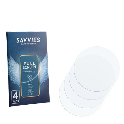 Parte frontal de un envase de producto con el logotipo de la marca Savvies. Al lado está el protector de pantalla correspondie