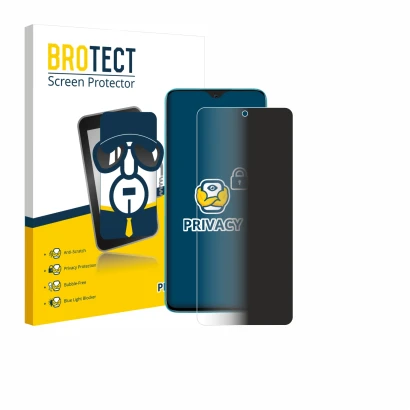 Parte frontal de un envase de producto con el logotipo de la marca BROTECT. Al lado se muestra el dispositivo Honor 90 Lite co