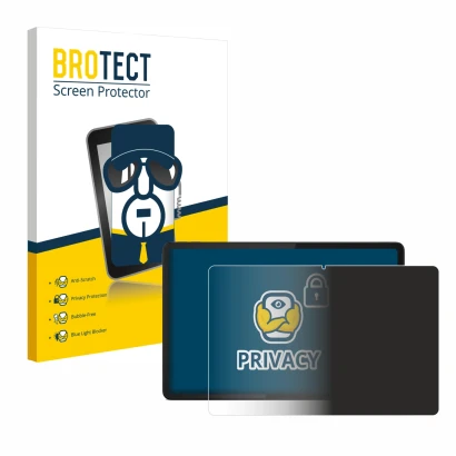 Parte frontal de un envase de producto con el logotipo de la marca BROTECT. Al lado se muestra el dispositivo Lenovo Tab K11 c