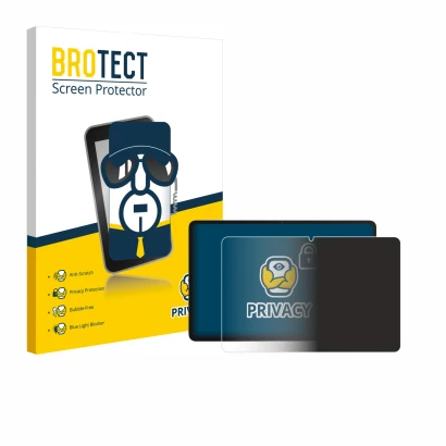 Parte frontal de un envase de producto con el logotipo de la marca BROTECT. Al lado se muestra el dispositivo Honor Pad 10 con