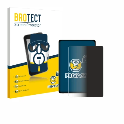 Parte frontal de un envase de producto con el logotipo de la marca BROTECT. Al lado se muestra el dispositivo Honor Magicpad 3