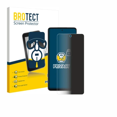 Parte frontal de un envase de producto con el logotipo de la marca BROTECT. Al lado se muestra el dispositivo Oppo A5x 4G con 