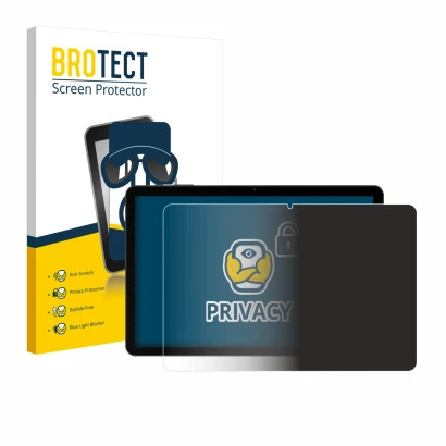 Parte frontal de un envase de producto con el logotipo de la marca BROTECT. Al lado se muestra el dispositivo Doogee Tab G5 co