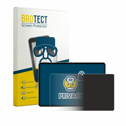 Parte frontal de un envase de producto con el logotipo de la marca BROTECT. Al lado se muestra el dispositivo Dghrti Tab 50 11