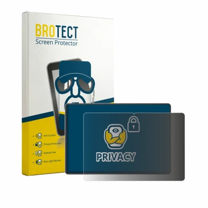 Parte frontal de un envase de producto con el logotipo de la marca BROTECT. Al lado se muestra el dispositivo ASUS Pad T3201 c