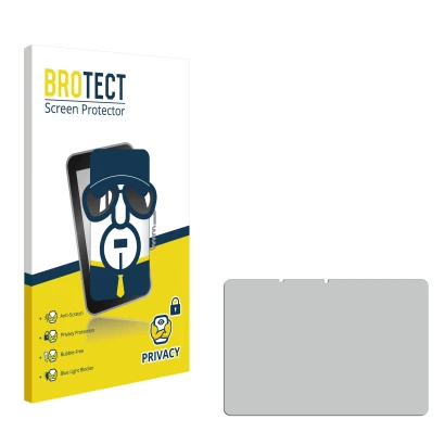 Parte frontal de un envase de producto con el logotipo de la marca BROTECT. Al lado está el protector de pantalla correspondie