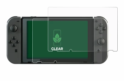 Imagen del dispositivo Nintendo Switch con una amplia variedad de protectores de pantalla.