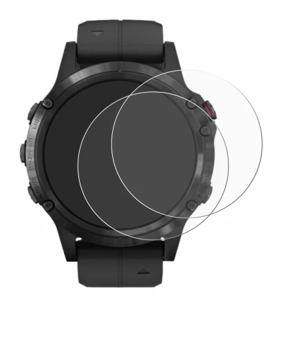 Imagen del dispositivo Garmin Fenix 5 Plus (47 mm) con una amplia variedad de protectores de pantalla.