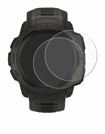 Imagen del dispositivo Garmin Instinct con una amplia variedad de protectores de pantalla.