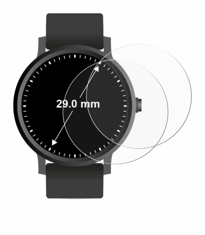 Imagen del dispositivo Circular Displays (ø: 29 mm) con una amplia variedad de protectores de pantalla.