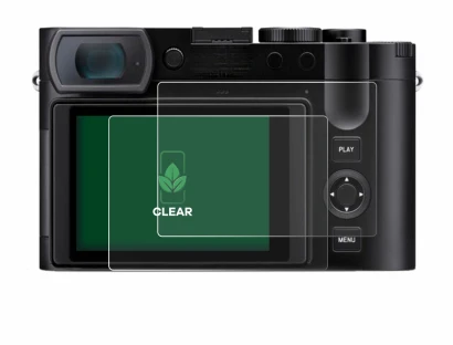Imagen del dispositivo Leica Q3 con una amplia variedad de protectores de pantalla.
