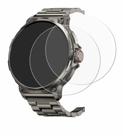 Imagen del dispositivo Tesofit Smartwatch 1.85" (redondo) con una amplia variedad de protectores de pantalla.