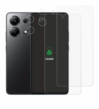 Imagen del dispositivo Xiaomi Redmi Note 13 (Frontal+Cámara) con una amplia variedad de protectores de pantalla.
