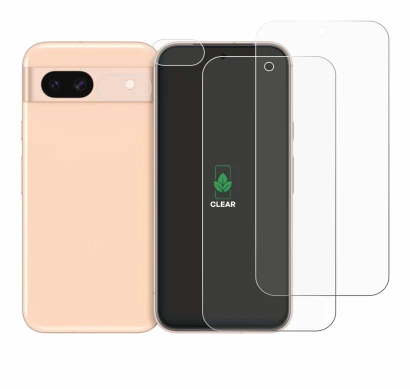 Imagen del dispositivo Google Pixel 8a (Frontal+Cámara) con una amplia variedad de protectores de pantalla.