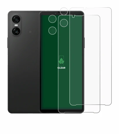 Imagen del dispositivo Sony Xperia 10 VI (Frontal+Cámara) con una amplia variedad de protectores de pantalla.