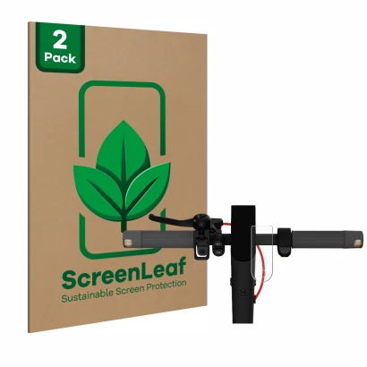 Parte frontal de un envase de producto con el logotipo de la marca ScreenLeaf. Al lado se muestra el dispositivo Xiaomi Mi 4 L