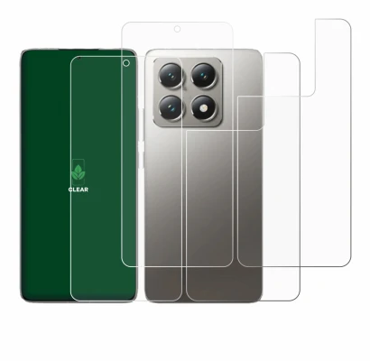 Imagen del dispositivo Xiaomi 14T Pro (Frontal+Trasero) con una amplia variedad de protectores de pantalla.