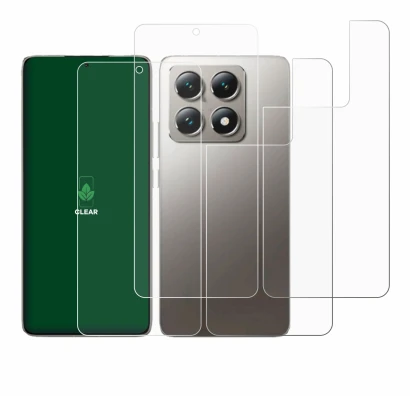 Imagen del dispositivo Xiaomi 14T (Frontal+Trasero) con una amplia variedad de protectores de pantalla.