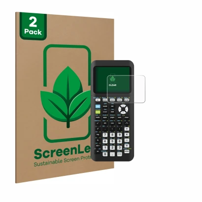 Parte frontal de un envase de producto con el logotipo de la marca ScreenLeaf. Al lado se muestra el dispositivo Texas Instrum