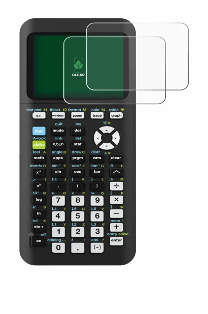 Imagen del dispositivo Texas Instruments TI-84 Plus CE-T Python con una amplia variedad de protectores de pantalla.