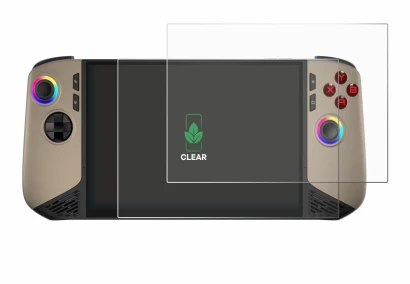 Imagen del dispositivo MSI Claw 8 AI+ con una amplia variedad de protectores de pantalla.