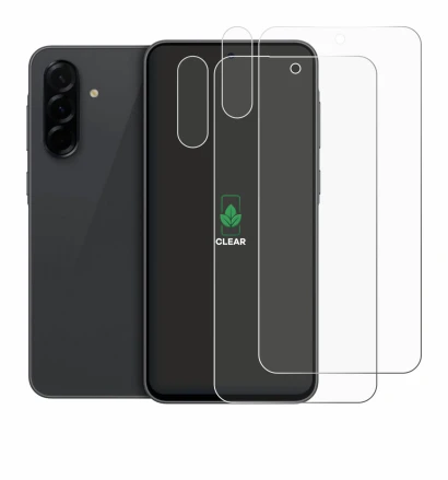 Imagen del dispositivo Samsung Galaxy A36 5G (Frontal+Cámara) con una amplia variedad de protectores de pantalla.