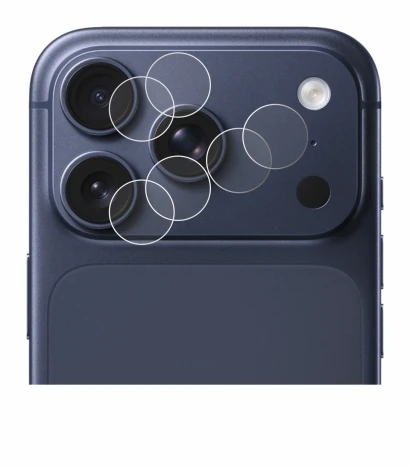 Imagen del dispositivo Apple iPhone 17 Pro (SÓLO Cámara) con una amplia variedad de protectores de pantalla.