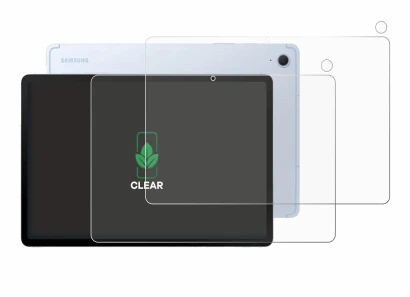 Imagen del dispositivo Samsung Galaxy Tab S10 FE (Frontal+Cámara) con una amplia variedad de protectores de pantalla.