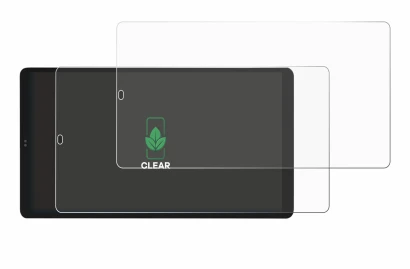 Imagen del dispositivo Shelly Wall Display X2i con una amplia variedad de protectores de pantalla.