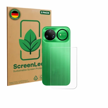 Parte frontal de un envase de producto con el logotipo de la marca ScreenLeaf. Al lado se muestra el dispositivo Huawei Nova 1