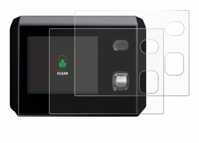 Imagen del dispositivo SkyRC MC5000 con una amplia variedad de protectores de pantalla.