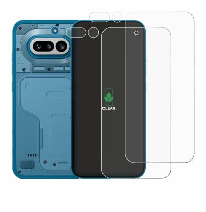 Imagen del dispositivo Nothing Phone (4a) (Frontal+Cámara) con una amplia variedad de protectores de pantalla.
