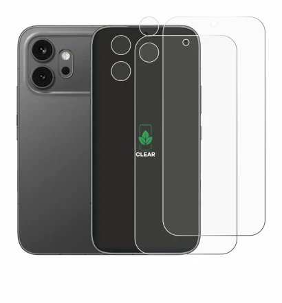 Imagen del dispositivo Honor 600 (Frontal+Cámara) con una amplia variedad de protectores de pantalla.