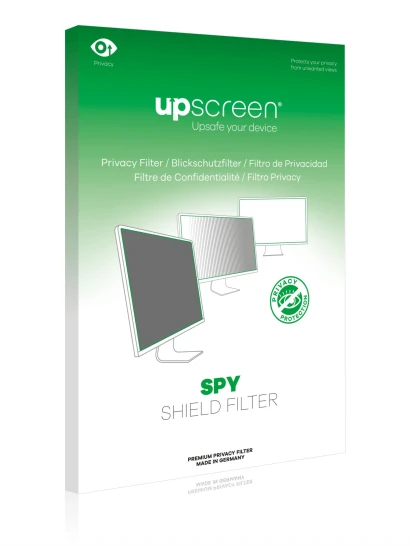 Parte frontal de un envase de producto con el logotipo de la marca upscreen